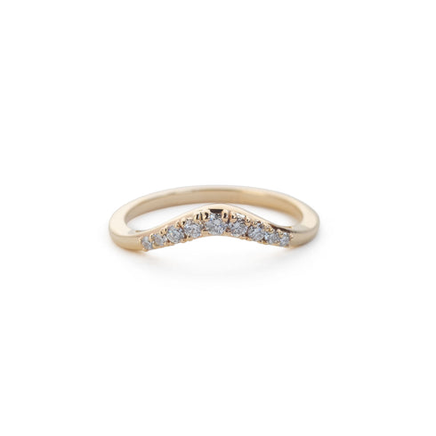 The Holly Arch Band with Diamonds in Yellow Gold
